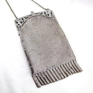 Whiting & Davis - Silver Mesh Flapper Bag, 1940s